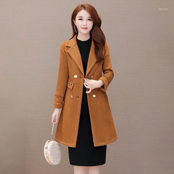 women faux leather lambs wool coat female long shearling coats jacket autumn winter velvet suede leather windbreaker outerwear1, Tan;black
women faux leather lambs wool coat female long shearling coats jacket autumn winter velvet suede leather windbreaker outerwear1, Tan;black