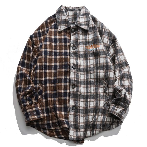 2021 new hip hop plaid patchwork long sleeve shirt color block casual harajuku streetwear autumn loose cotton vintage shirts 37lr, White
2021 new hip hop plaid patchwork long sleeve shirt color block casual harajuku streetwear autumn loose cotton vintage shirts 37lr, White