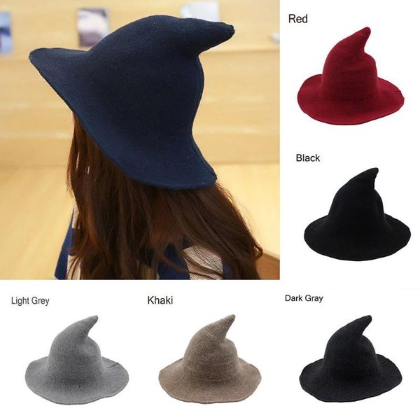 brand fashion modern witch hat made from sheep wool halloween accessory 6 colors solid soft warm hats, Blue;gray
brand fashion modern witch hat made from sheep wool halloween accessory 6 colors solid soft warm hats, Blue;gray