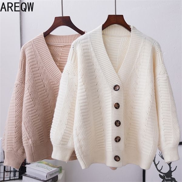 v-neck oversized cardigans sweater women's new korean of white loose large size cardigan knitting 201023, White;black
v-neck oversized cardigans sweater women's new korean of white loose large size cardigan knitting 201023, White;black
