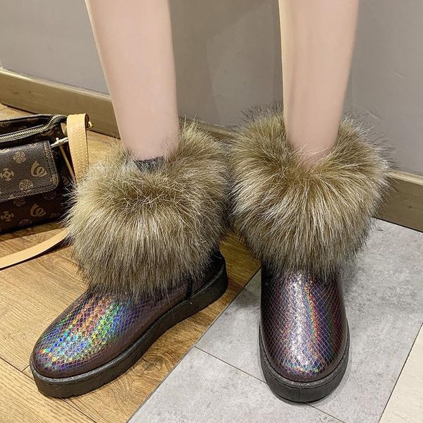 lucyever fluffy big faux fur ankle boots for women shiny sequins flat snow boots woman winter thicken warm cotton padded shoes, Black
lucyever fluffy big faux fur ankle boots for women shiny sequins flat snow boots woman winter thicken warm cotton padded shoes, Black