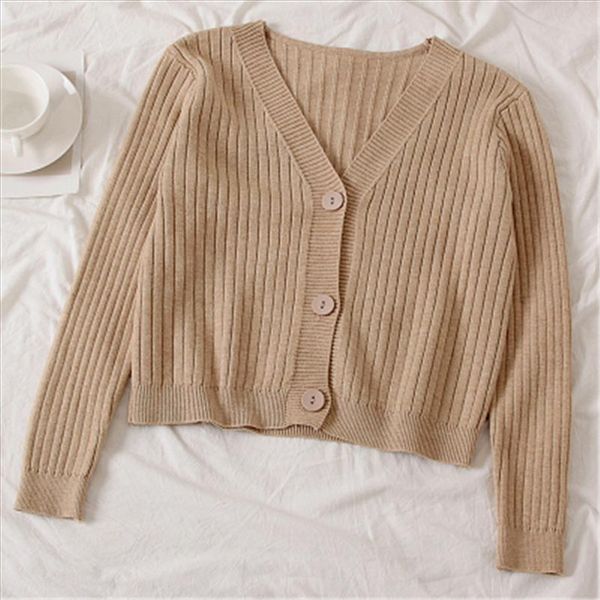 short cardigan women v neck knitted sweater coat long sleeve single breasted with three buttons casual cardigans zy4514, White;black
short cardigan women v neck knitted sweater coat long sleeve single breasted with three buttons casual cardigans zy4514, White;black