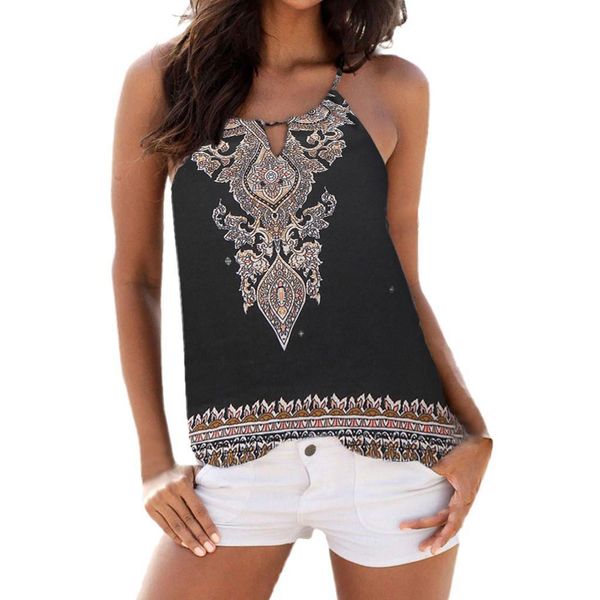 womens floral print tank strappy vest summer ladies black sleeveless shirt casual tank 2021 fashion, White
womens floral print tank strappy vest summer ladies black sleeveless shirt casual tank 2021 fashion, White