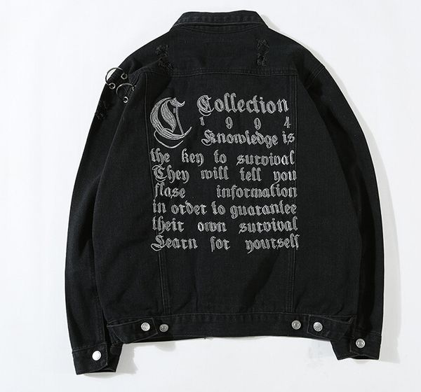 high street mens embroidery letter print ripped washed denim coats jackets women fashion hip hop iron chain denim jackets lovers denim coat, Black;brown
high street mens embroidery letter print ripped washed denim coats jackets women fashion hip hop iron chain denim jackets lovers denim coat, Black;brown