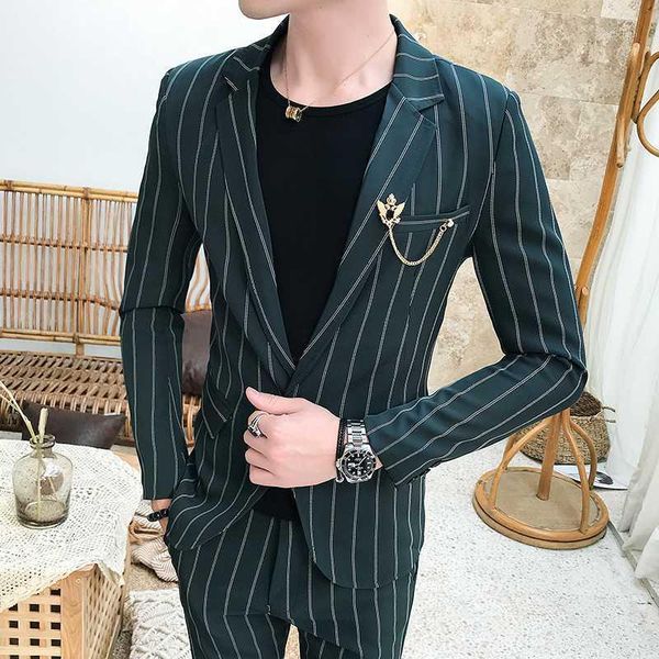 asian size 2020 stripe printing men's suit handsome slim fit wedding groom tuxedos suit prom 2 pcs casual business mens suits1, White;black
asian size 2020 stripe printing men's suit handsome slim fit wedding groom tuxedos suit prom 2 pcs casual business mens suits1, White;black