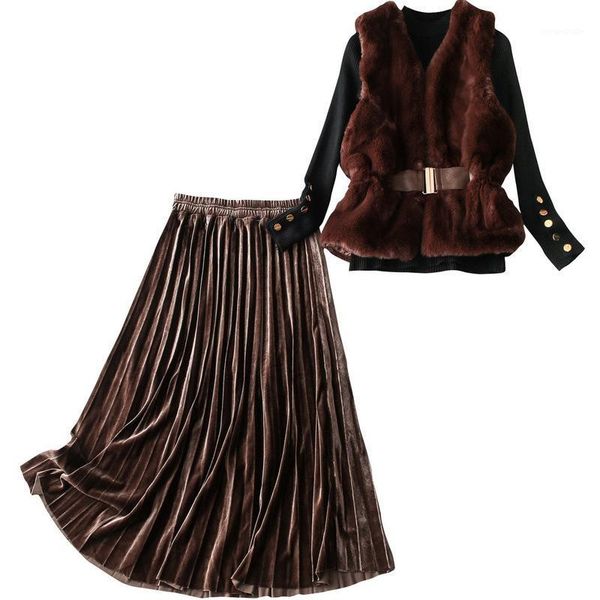 fur suit skirt 3 piece set winter 2019 knitwear vest jacket gold velvet skirt three piece set1, White
fur suit skirt 3 piece set winter 2019 knitwear vest jacket gold velvet skirt three piece set1, White
