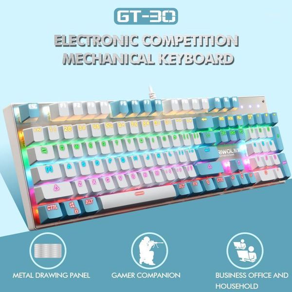 gaming mechanical keyboard metal panel 104 keys rgb mix backlit anti-ghosting blue switch wired keyboard for desklap
gaming mechanical keyboard metal panel 104 keys rgb mix backlit anti-ghosting blue switch wired keyboard for desklap
