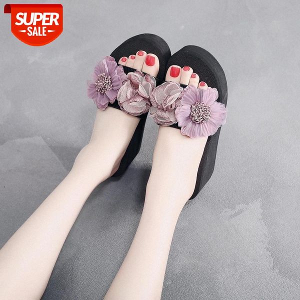 7 cm high heel women's new slippers summer lace flower sandals and slippers word female thick bottom beach drag slip #ia6t, Black
7 cm high heel women's new slippers summer lace flower sandals and slippers word female thick bottom beach drag slip #ia6t, Black