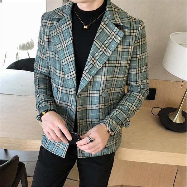 woolen jacket 2021 autumn new plaid woolen coat man casual short jacket fashion double breasted men slim fit suit m-5xl, Black;brown
woolen jacket 2021 autumn new plaid woolen coat man casual short jacket fashion double breasted men slim fit suit m-5xl, Black;brown