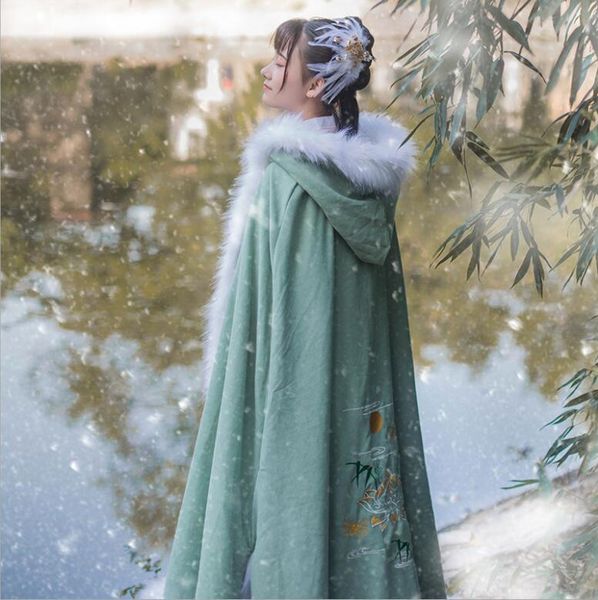 scarves vintage luxury chinese winter young lady thickened cloth plush large wool cotton warm collar ancient hooded cape with hat, Blue;gray
scarves vintage luxury chinese winter young lady thickened cloth plush large wool cotton warm collar ancient hooded cape with hat, Blue;gray