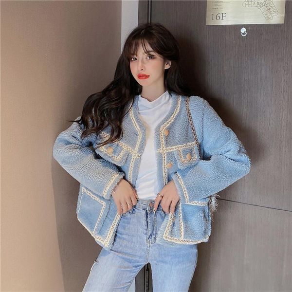 women winter jacket furry 2020 autumn new korean style loose ladies retro short overcoat pocket thick oversized lamb fleece coat1, Black;brown
women winter jacket furry 2020 autumn new korean style loose ladies retro short overcoat pocket thick oversized lamb fleece coat1, Black;brown