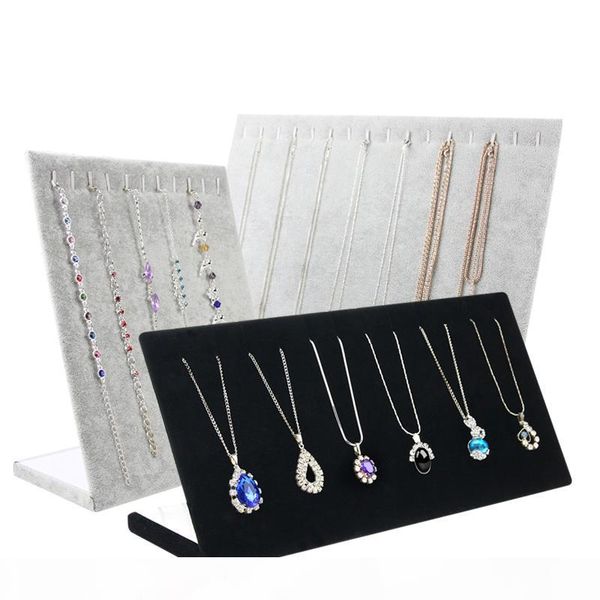 velvet necklace prop wooden jewelry display stand with hooks for exhibiting necklaces chains pendants on stall kiosk desktop, Black
velvet necklace prop wooden jewelry display stand with hooks for exhibiting necklaces chains pendants on stall kiosk desktop, Black