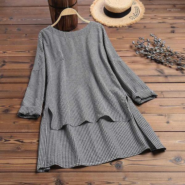 female loose o neck womens autumn irregular blouses zanzea casual plaid print shirts vintage soft blusa feminina oversized1, White
female loose o neck womens autumn irregular blouses zanzea casual plaid print shirts vintage soft blusa feminina oversized1, White