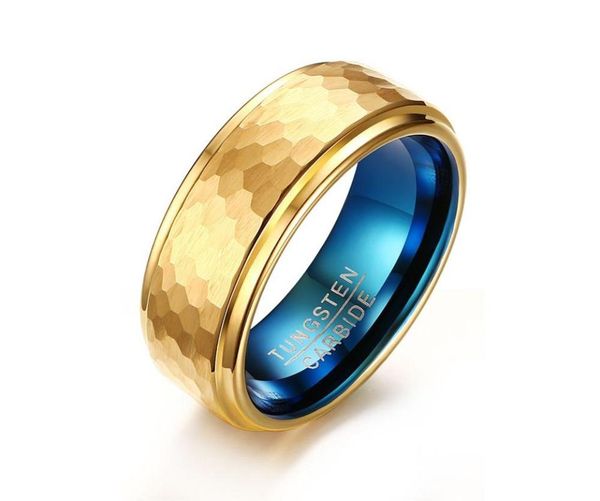 poya tungsten ring gold blue hammered wedding band stepped edges comfort fit, Slivery;golden
poya tungsten ring gold blue hammered wedding band stepped edges comfort fit, Slivery;golden
