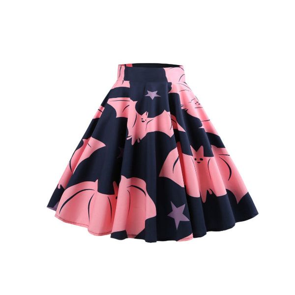 women leisure sweet hepburn wind halloween costume pumpkin printed high waist elastic big swing skirt, Black
women leisure sweet hepburn wind halloween costume pumpkin printed high waist elastic big swing skirt, Black