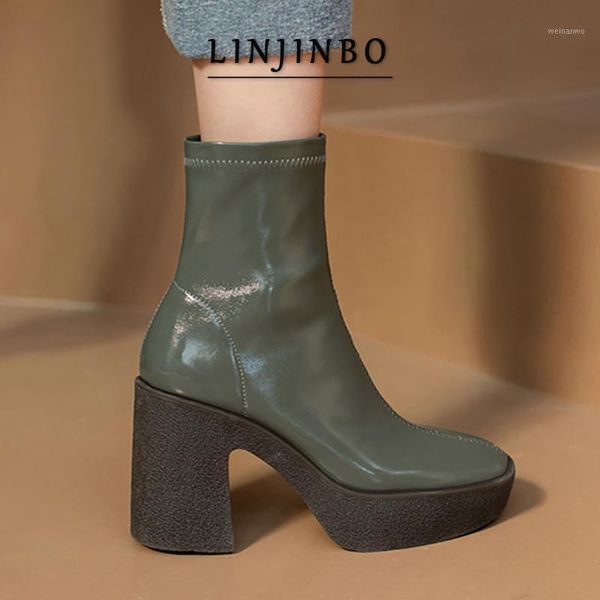 2020 glossy high heels boots women thick heel platform ankle boots women brand elastic leather shoes1, Black
2020 glossy high heels boots women thick heel platform ankle boots women brand elastic leather shoes1, Black