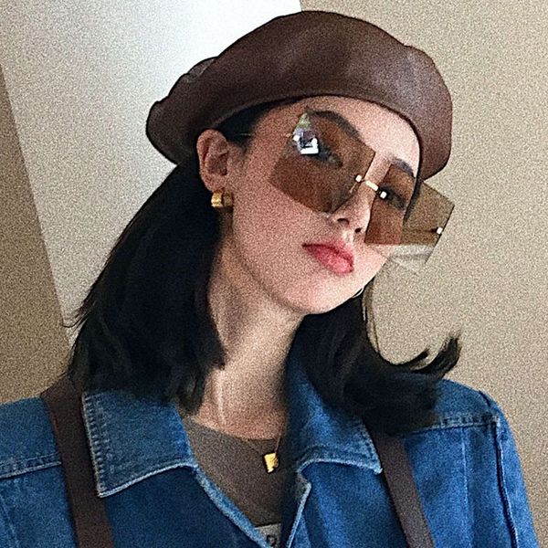 dark sunglasses net brown red frameless female personality street p ins round face show thin anti ultraviolet sunglasses tide, White;black
dark sunglasses net brown red frameless female personality street p ins round face show thin anti ultraviolet sunglasses tide, White;black