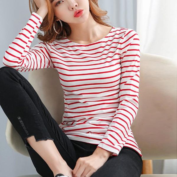 autumn clothing new style large size fat mm stripes long-sleeved t-shirt women's dress slim fit slimming korean-style horiz, White
autumn clothing new style large size fat mm stripes long-sleeved t-shirt women's dress slim fit slimming korean-style horiz, White