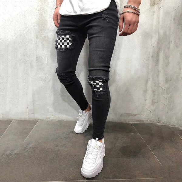fashion men's lattice patchwork denim casual ny jeans clothing slim trousers for men, Blue
fashion men's lattice patchwork denim casual ny jeans clothing slim trousers for men, Blue