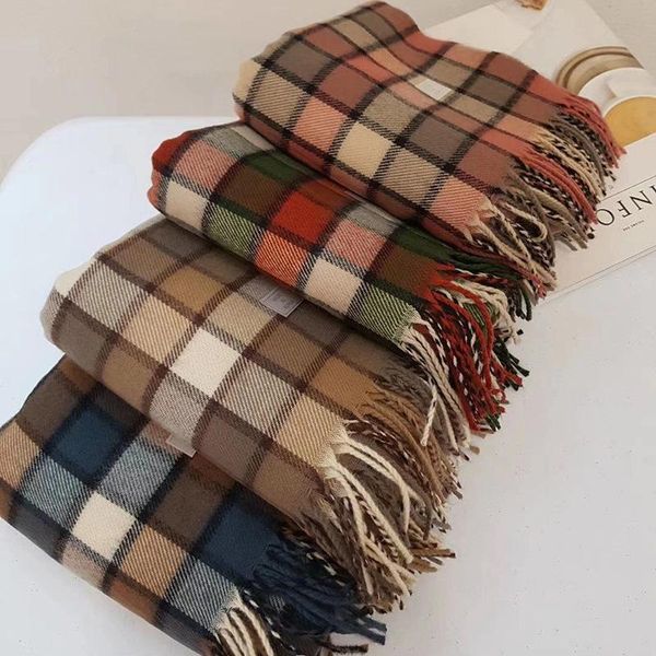 2020korean autumn and winter color matchingplaid cashmere women's scarf thickened warm shawl fashion tassel student couple scarf, Blue;gray
2020korean autumn and winter color matchingplaid cashmere women's scarf thickened warm shawl fashion tassel student couple scarf, Blue;gray