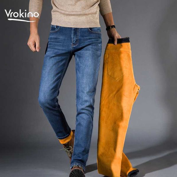 men's jeans 2021 winter warm thickened stretch slim-fit dark blue menswear brand large size 28-40
men's jeans 2021 winter warm thickened stretch slim-fit dark blue menswear brand large size 28-40