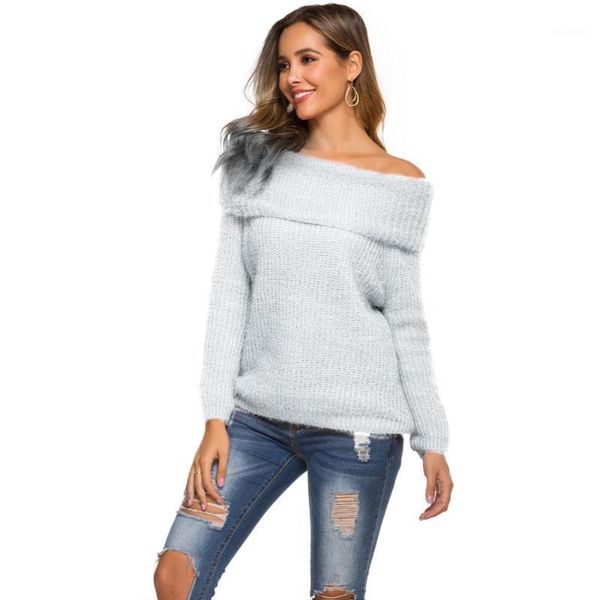 2020 autumn winter thick sweater women knitted ribbed pullover sweater long sleeve strapless oblique collar one shoulder1, White;black
2020 autumn winter thick sweater women knitted ribbed pullover sweater long sleeve strapless oblique collar one shoulder1, White;black