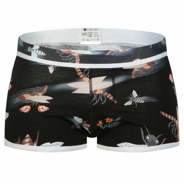 men's cotton underpants honeybee graphic printed boxers underwear black #1033pj, Black;white
men's cotton underpants honeybee graphic printed boxers underwear black #1033pj, Black;white