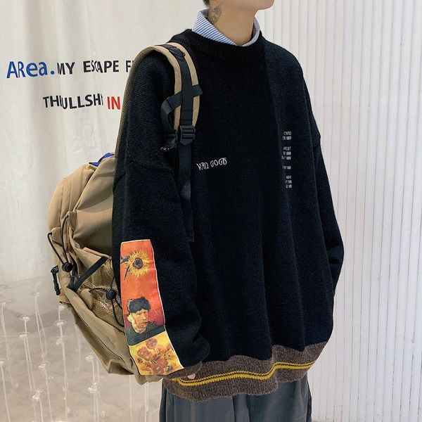 men's sweaters autumn and winter sweater thickened pullover thread coat, White;black
men's sweaters autumn and winter sweater thickened pullover thread coat, White;black