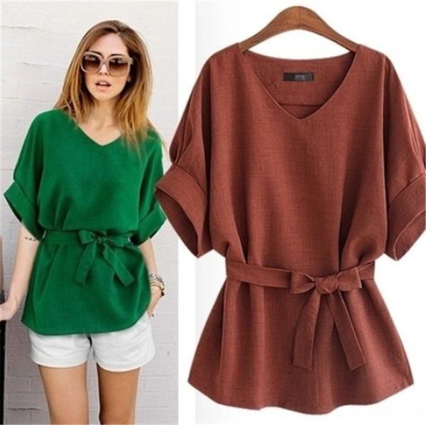 2019 summer short sleeve women's t-shirt fashion v-neck bat sleeve large size loose waist coat t-shirt cotton linen women brm4d brm4, White
2019 summer short sleeve women's t-shirt fashion v-neck bat sleeve large size loose waist coat t-shirt cotton linen women brm4d brm4, White