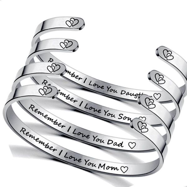bangle 2021 fashion bracelet mom dad son daughter family stainless steel open c-lettered for women, Black
bangle 2021 fashion bracelet mom dad son daughter family stainless steel open c-lettered for women, Black