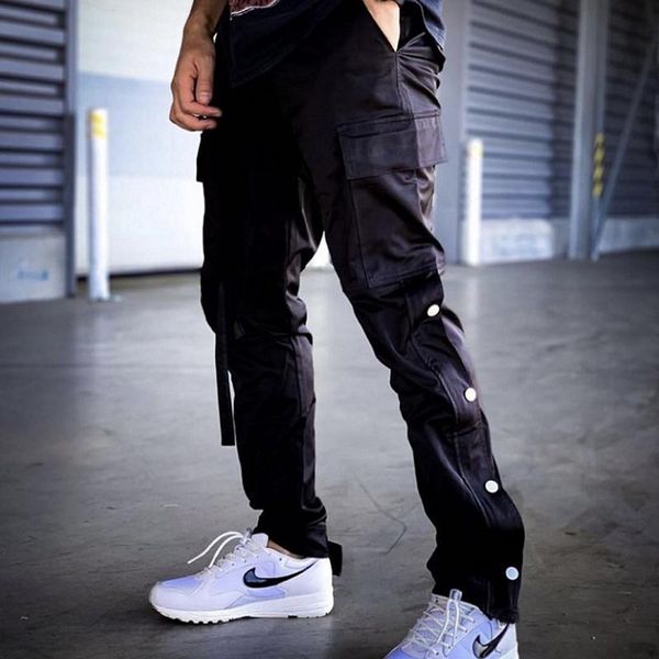 hip hop dance cargo trousers with ribbons buckle high street casual pants men's streetwear techwear vintage zipper fashion pants, Black
hip hop dance cargo trousers with ribbons buckle high street casual pants men's streetwear techwear vintage zipper fashion pants, Black