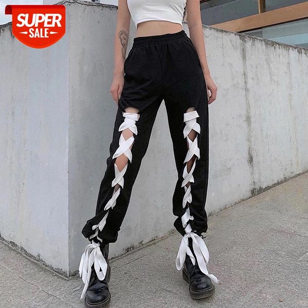 bandage tie up harajuku hip hop pants women elastic high waist trousers laides black joggers sweatpants casual lace up trousers #ge83, Black;white
bandage tie up harajuku hip hop pants women elastic high waist trousers laides black joggers sweatpants casual lace up trousers #ge83, Black;white