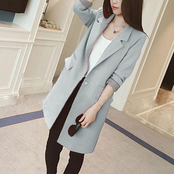 women's suits & blazers lady autumn blazer coat spring fashion women long sleeve breasted casual jacket solid gray black, White;black
women's suits & blazers lady autumn blazer coat spring fashion women long sleeve breasted casual jacket solid gray black, White;black