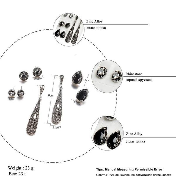 ravinour brincos femme 4pairs bohemian stud earring set boho green black crystal droplet earrings for women jewelry ind qylrws, Black;brown
ravinour brincos femme 4pairs bohemian stud earring set boho green black crystal droplet earrings for women jewelry ind qylrws, Black;brown