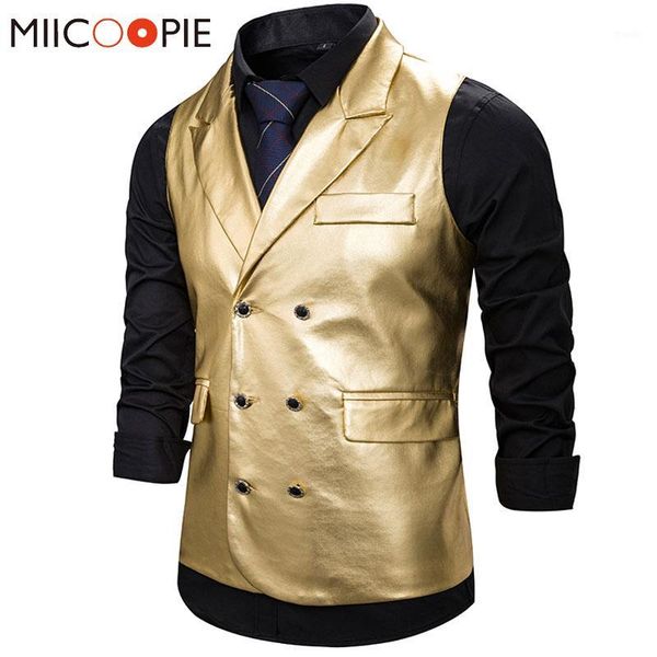 men's vests luxury gold steampunk mens vest brand night club prom waistcoat chaleco traje hombre men glossy double breasted dress vests, Black;white
men's vests luxury gold steampunk mens vest brand night club prom waistcoat chaleco traje hombre men glossy double breasted dress vests, Black;white