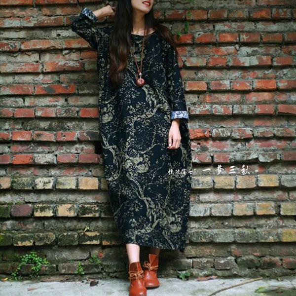 casual dresses summer linen dress 2021 women vintage o-neck national trend fluid print loose long robe maxi d11, Black;gray
casual dresses summer linen dress 2021 women vintage o-neck national trend fluid print loose long robe maxi d11, Black;gray