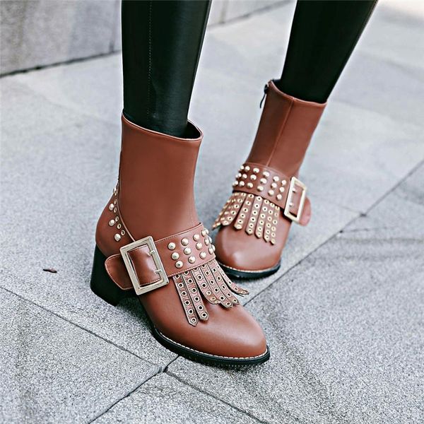boots ymechic vintage women 2021 buckle strap block heel shoes red brown black rivet tassel ankle punk high heels big size
boots ymechic vintage women 2021 buckle strap block heel shoes red brown black rivet tassel ankle punk high heels big size