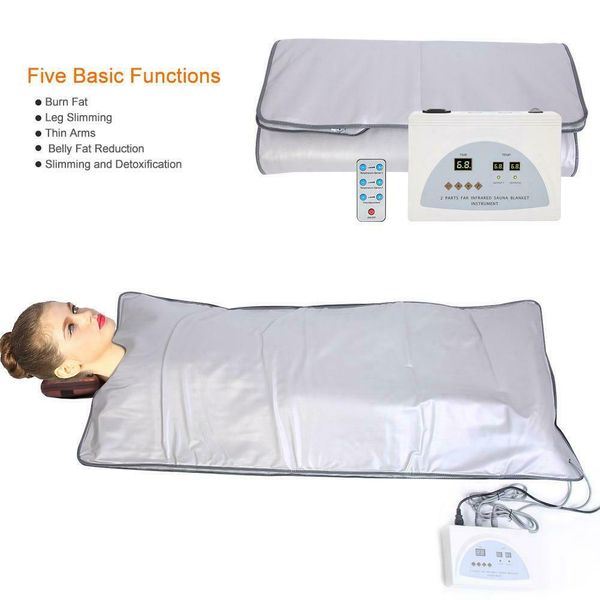 new model 2 zone fir sauna far infrared body slimming sauna blanket heating therapy slim bag spa body detox machine
new model 2 zone fir sauna far infrared body slimming sauna blanket heating therapy slim bag spa body detox machine
