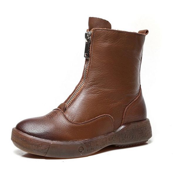 boots genuine leather women's warm handmade retro zipper mid-tube female non-slip, Black
boots genuine leather women's warm handmade retro zipper mid-tube female non-slip, Black