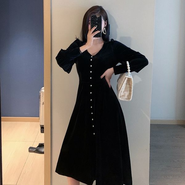 dnwqm waist new elegant women's style mid-length v-neck 2020 slimming gold velvet autumn 2020 dress style women's elegant new mid, Black;gray
dnwqm waist new elegant women's style mid-length v-neck 2020 slimming gold velvet autumn 2020 dress style women's elegant new mid, Black;gray