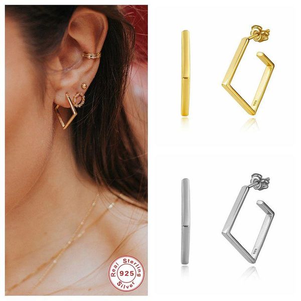 100% real 925 sterling silver stud earrings for woman girls personalized geometric shape pendientes gothic fine jewelry, Golden;silver
100% real 925 sterling silver stud earrings for woman girls personalized geometric shape pendientes gothic fine jewelry, Golden;silver