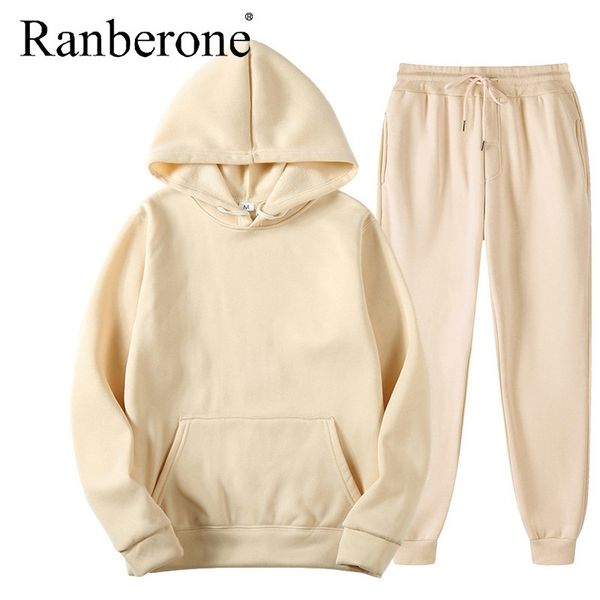 ranberone 2pcs sport suit fitness solid color women's tracksuits hooded pullover sweatshirt casual pants sets sportswear male y201128, White
ranberone 2pcs sport suit fitness solid color women's tracksuits hooded pullover sweatshirt casual pants sets sportswear male y201128, White