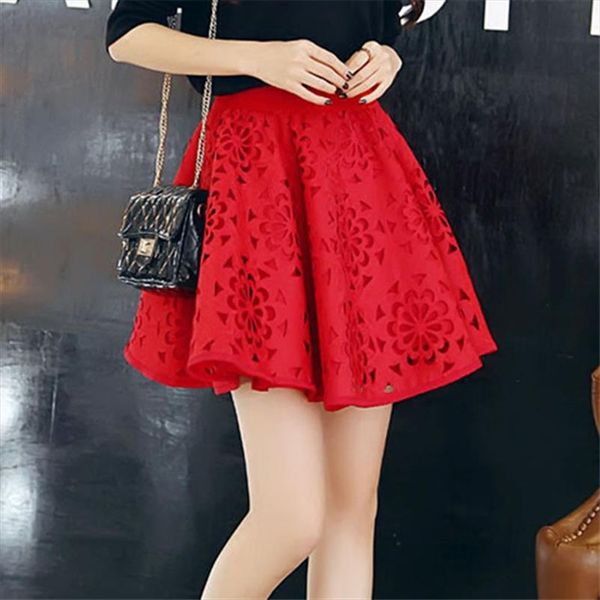 hollow out floral ball gown empire elastic band mini skirt women jupe femme falda de las mujeres, Black
hollow out floral ball gown empire elastic band mini skirt women jupe femme falda de las mujeres, Black