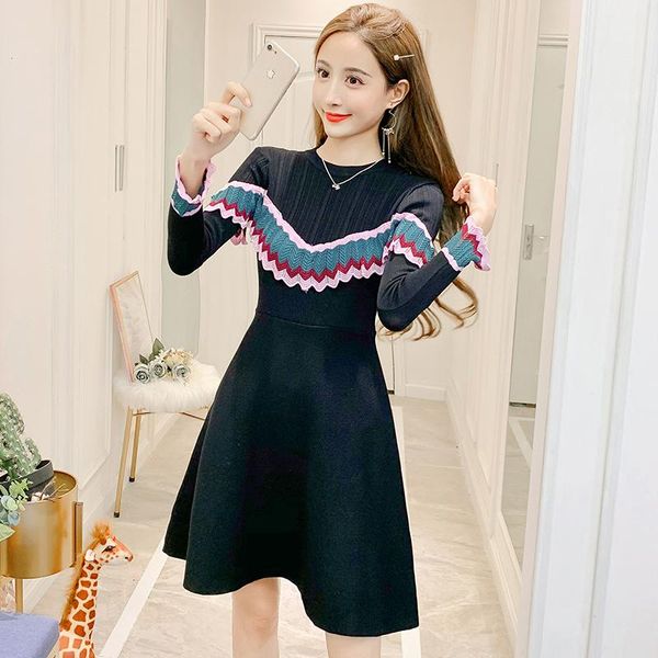 coigarsam cute ruffles women dress spring full knitting flare sleeve o-neck dresses black 1068, Black;gray
coigarsam cute ruffles women dress spring full knitting flare sleeve o-neck dresses black 1068, Black;gray