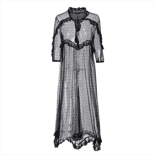 vonda holiday summer white lace dress 2020 women v neck dot hollow asymmetrical hem dress plus size cardigan vestidos 5xl, Black;gray
vonda holiday summer white lace dress 2020 women v neck dot hollow asymmetrical hem dress plus size cardigan vestidos 5xl, Black;gray