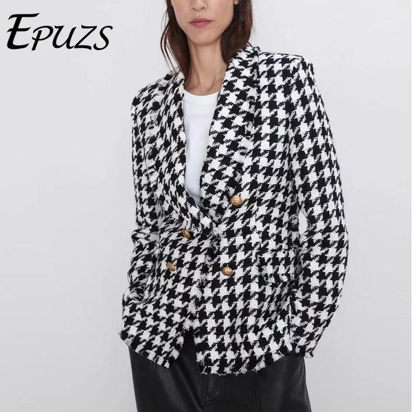 women's suits & blazers autumn winter women and jackets casual double breasted office blazer coat long sleeve plaid mujer 20211, White;black
women's suits & blazers autumn winter women and jackets casual double breasted office blazer coat long sleeve plaid mujer 20211, White;black