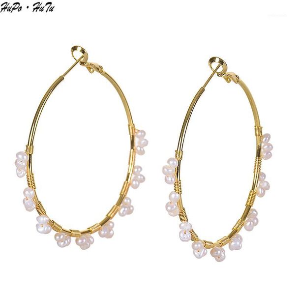 hoop & huggie c-shaped earring natural fresh water pearl handmade earring1, Golden;silver
hoop & huggie c-shaped earring natural fresh water pearl handmade earring1, Golden;silver