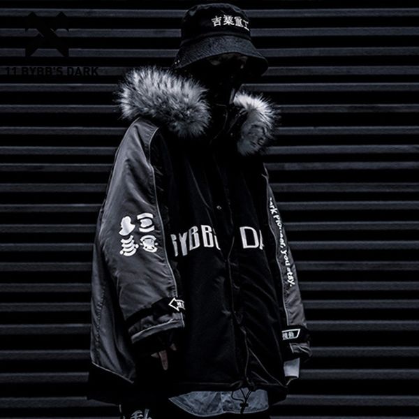 11 bybb's dark detachable hip hop hooded parkas jackets men harajuku overcoat casual streetwear male thick winter padded coat 201123, Black
11 bybb's dark detachable hip hop hooded parkas jackets men harajuku overcoat casual streetwear male thick winter padded coat 201123, Black
