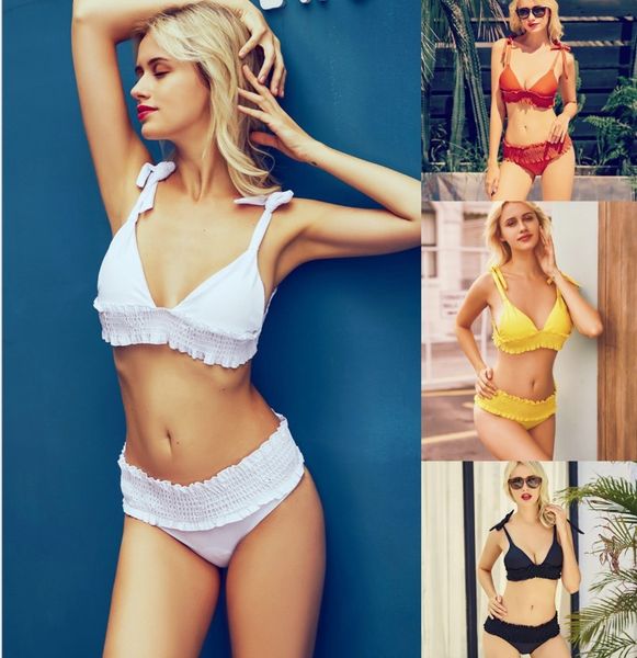 women solid bikinis beach two piece swim suit women swimwear summer swimsuits beach wear white/yellow/black/red
women solid bikinis beach two piece swim suit women swimwear summer swimsuits beach wear white/yellow/black/red