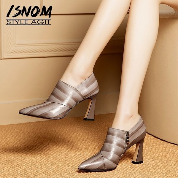 isnom cow leather pumps women pointed toe footwear fashion zip shoes female high heels shoes woman new party pumps office y200111, Black
isnom cow leather pumps women pointed toe footwear fashion zip shoes female high heels shoes woman new party pumps office y200111, Black